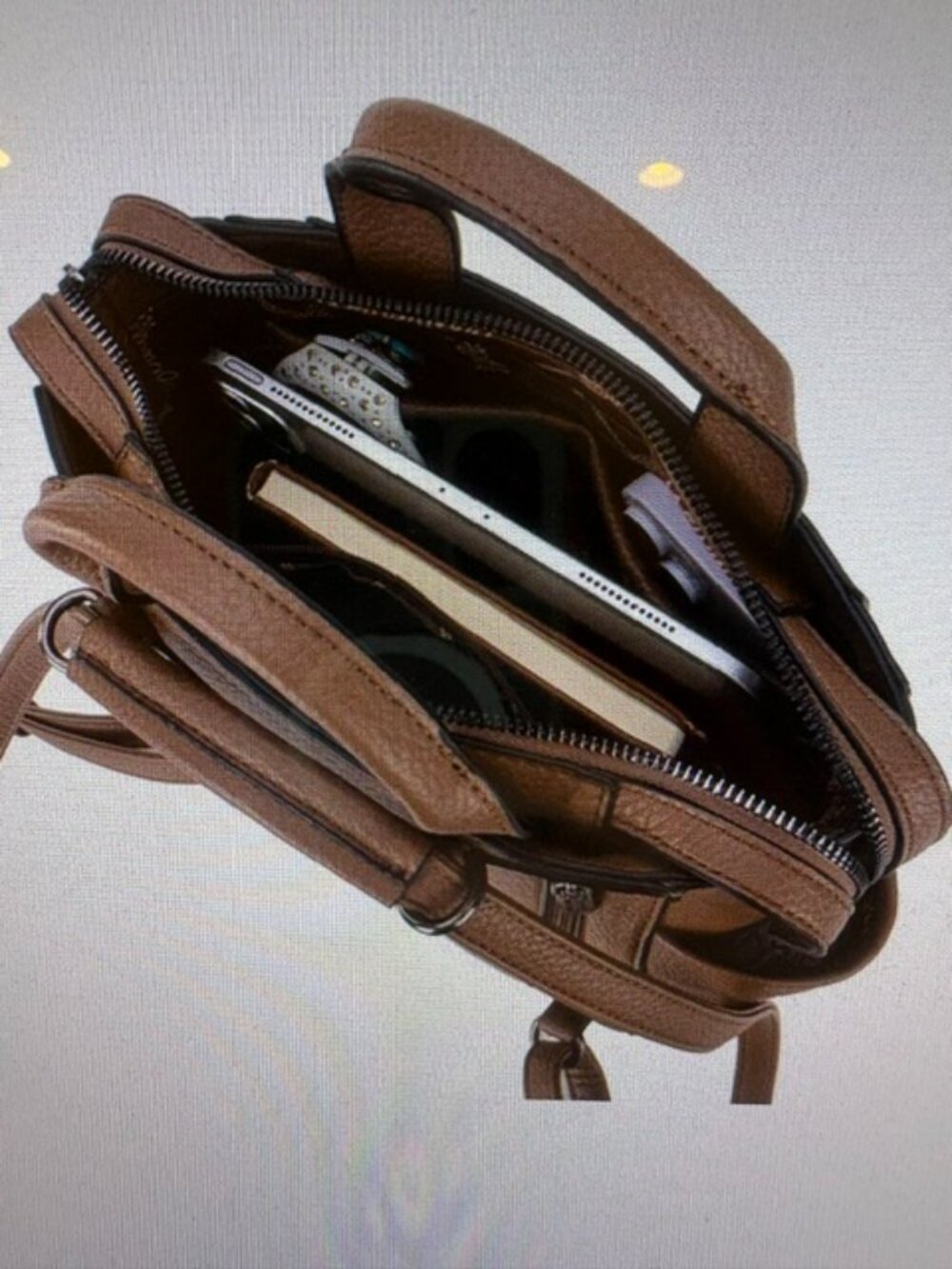 Wrangler Convertible Backpack Crossbody tote Bag Brown NWT - Picture 5 of 5